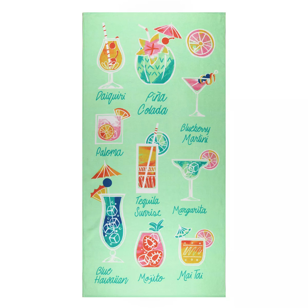 The Big One Cocktail Drinks Extra Large Beach Towel